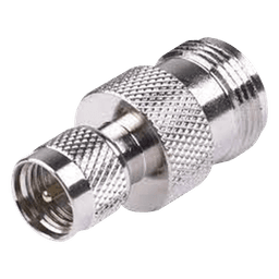 Adaptador en Línea, de Conector Mini-UHF Macho a N Hembra, Níquel/ Oro/ Teflón.