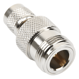 Adaptador en Línea, de Conector Mini-UHF Macho a N Hembra, Níquel/ Oro/ Teflón.