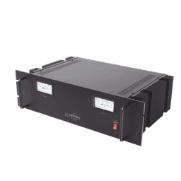 Fuente de poder  13.8Vcc, 35A, lineal regulada con circuito cargador de baterías, para instalación en rack