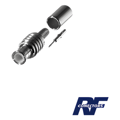 Conector MCX Macho de Anillo Plegable para RG-316/U, Grupo B1, Níquel/ Oro/ Teflón. 
