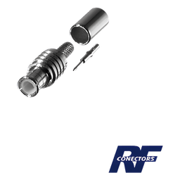 Conector MCX Macho de Anillo Plegable para RG-316/U, Grupo B1, Níquel/ Oro/ Teflón. 
