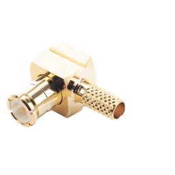 Conector MCX Macho en Ángulo Recto de Anillo Plegable para Cable RG-174/U, 8216, Oro/ Oro/ Teflón.