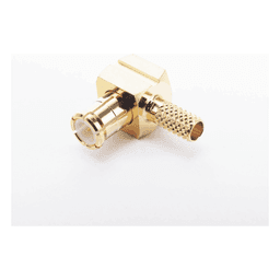Conector MCX Macho en Ángulo Recto de Anillo Plegable para Cable RG-174/U, 8216, Oro/ Oro/ Teflón.