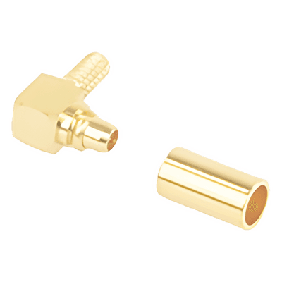 Conector MMCX Macho en A/R de Anillo Plegable para RG-174/U, BELDEN 8216, Oro/ Oro/ Teflón.