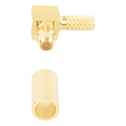 Conector MMCX Macho en A/R de Anillo Plegable para RG-174/U, BELDEN 8216, Oro/ Oro/ Teflón.