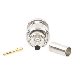 Conector BNC Macho Inverso / Anillo Plegable / Bronce Niquelado / Contacto Oro / Teflón / RG-58/U / RG-142/U