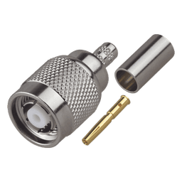 Conector TNC Macho Inverso de Anillo Plegable para Cable RG-58/U, Níquel/ Oro/ Teflón.