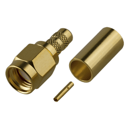 Conector SMA Macho Inverso de Anillo Plegable para cables 8240, RG-58/U, Oro/ Oro/ Teflón.