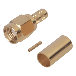 Conector SMA Macho Inverso de anillo plegable para cable RG-142/U, Oro/Oro/Teflon.