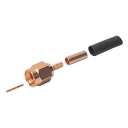 Conector SMA Macho de Anillo Plegable para Cables RG-174/U, 8216, Oro/ Oro/ Teflón.