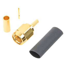 Conector SMA Macho de Anillo Plegable para Cables RG-174/U, 8216, Oro/ Oro/ Teflón.