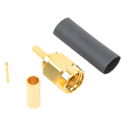 Conector SMA Macho de Anillo Plegable para Cables RG-174/U, 8216, Oro/ Oro/ Teflón.