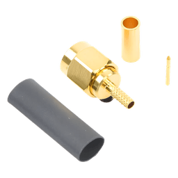 Conector SMA Macho de Anillo Plegable para Cables RG-174/U, 8216, Oro/ Oro/ Teflón.