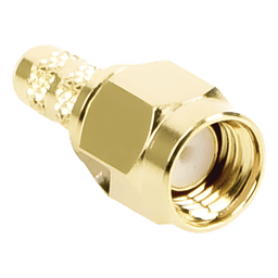 Conector SMA Macho de Anillo Plegable para Cable RG-58/U, Oro/Oro/Teflón.