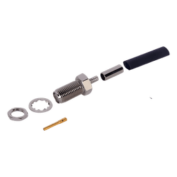 Conector SMA Hembra, Montaje Chasis en D Plano, de anillo plegable para RG-174/U.