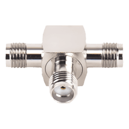 Adaptador en Forma T, de Triple Conectores SMA Hembra, Níquel/ Oro/ Teflón.