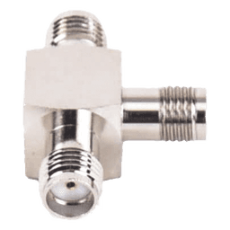 Adaptador en Forma T, de Triple Conectores SMA Hembra, Níquel/ Oro/ Teflón.