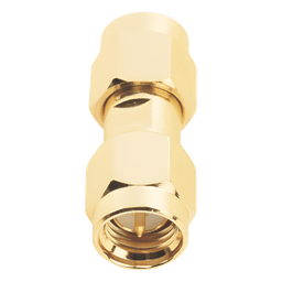 Adaptador RF Tipo Barril / SMA Macho a SMA Macho / Montaje en Línea / Cuerpo Bronce Oro / Aislante Teflón