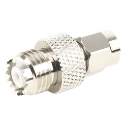 Adaptador en Línea, de Conector SMA Macho a Mini-UHF Hembra, Níquel/ Oro/ Teflón.Au/Teflón.
