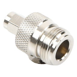 Adaptador en Linea de Conector SMA Macho a N Hembra, Niquel/ Oro/ Teflón.