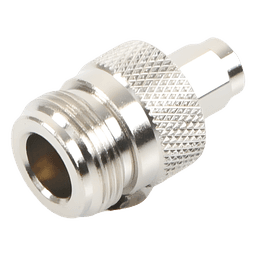Adaptador en Linea de Conector SMA Macho a N Hembra, Niquel/ Oro/ Teflón.