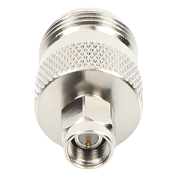 Adaptador en Linea de Conector SMA Macho a N Hembra, Niquel/ Oro/ Teflón.