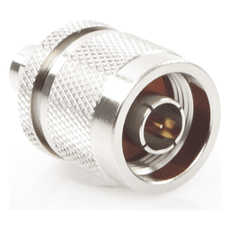 Adaptador en Línea de Conector SMA Macho a N Macho, Níquel/ Oro/ Teflón.