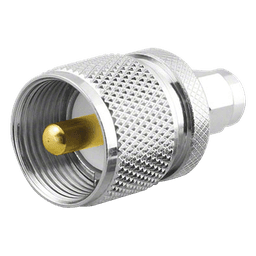 Adaptador en Línea, de Conector SMA Macho a UHF Macho (PL-259), Níquel/ Oro/ Teflón.