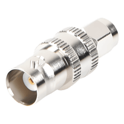 Adaptador en Línea de Conector SMA Macho a BNC Hembra, Níquel/ Oro/ Teflón.