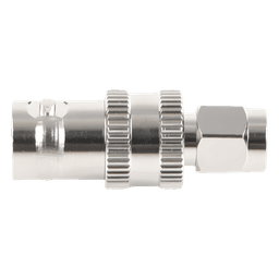 Adaptador en Línea de Conector SMA Macho a BNC Hembra, Níquel/ Oro/ Teflón.