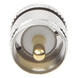 Adaptador en Línea de Conector SMA Hembra a UHF Macho (PL-259), Níquel/ Oro/ Teflón.