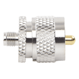 Adaptador en Línea de Conector SMA Hembra a UHF Macho (PL-259), Níquel/ Oro/ Teflón.