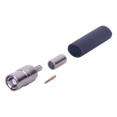 Conector SMB Macho de Anillo Plegable (PIN Hembra) para Cables RG-174/U, 8216, Niquel/Oro/Teflón.