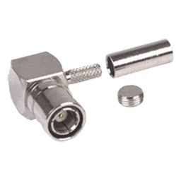 Conector SMB Macho (Plug) en A/R (Pin Hembra), de Anillo Plegable para RG-174/U, Níquel/ Oro/ Teflón.â€‹