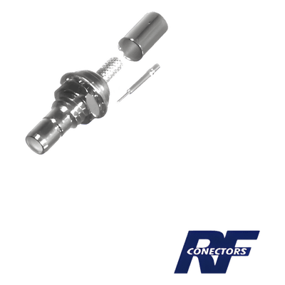 Conector SMB Hembra para panel en D-Plano, de Anillo Plegable para RG-174/U.