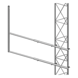 Brazo Tipo F para Torre / Acero ASTM A36 / Galvanizado en Caliente / Extensión 74.5 cm / Brazos Laterales 25.5 cm / Compatible STZ-30G