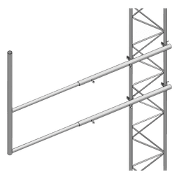 Brazo tipo "F", para tramos STZ-45, galvanizado  por electrólisis.