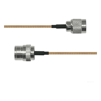 Cable RG142, con conectores N Hembra en un extremo y en el otro TNC Macho Inverso.