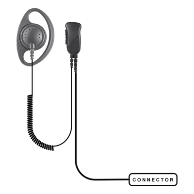 Micrófono de Solapa con Audífono D-Ring / PTT Integrado / Cable Uso Rudo 71 cm (2.3 ft) / Compatible Kenwood Serie G
