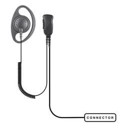 Micrófono de Solapa con Audífono D-Ring / PTT Integrado / Cable Uso Rudo 71 cm (2.3 ft) / Compatible Kenwood Serie G