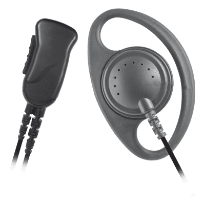 Micrófono de Solapa / Auricular Anillo Higiénico / PTT Integrado / Cable Reforzado Industrial / Compatible Motorola y HYT