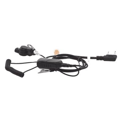 Micrófono de Solapa con Audífono Discreto / Tubo Acústico Intercambiable / Cable Reforzado Poliuretano / PTT Integrado / Compatible Kenwood Serie G