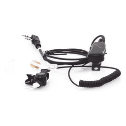 Micrófono de Solapa con Audífono Discreto / Tubo Acústico Intercambiable / Cable Reforzado Poliuretano / PTT Integrado / Compatible Kenwood Serie G