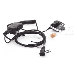Micrófono de Solapa con Audífono Discreto / Tubo Acústico Intercambiable / Cable Reforzado Poliuretano / PTT Integrado / Compatible Kenwood Serie G