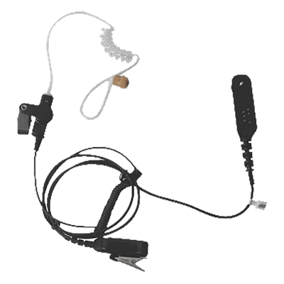Micrófono de Solapa con Audífono / Tubo Acústico Transparente / PTT Integrado / Cable Reforzado de Poliuretano / Compatible Motorola HT/PRO/MTX/PTX