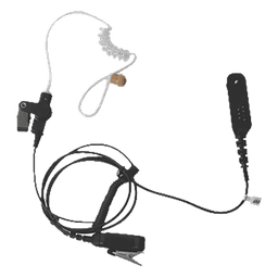 Micrófono de Solapa con Audífono / Tubo Acústico Transparente / PTT Integrado / Cable Reforzado de Poliuretano / Compatible Motorola HT/PRO/MTX/PTX