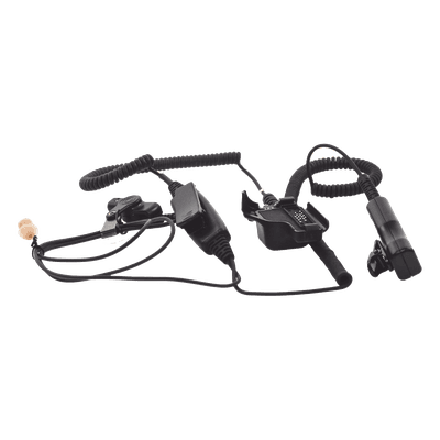 Micrófono Audífono de Solapa / 2 Cables / Doble PTT / Tubo Acústico Transparente / Cable 31' (78.7 cm) / Compatible Motorola XTS3000/ASTRO/HT1000