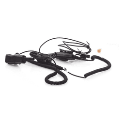 Micrófono Audífono de Solapa / 2 Cables / Doble PTT / Tubo Acústico Transparente / Cable 31' (78.7 cm) / Compatible Motorola XTS3000/ASTRO/HT1000