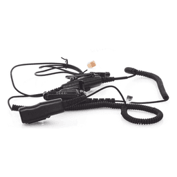 Micrófono Audífono de Solapa / 2 Cables / Doble PTT / Tubo Acústico Transparente / Cable 31' (78.7 cm) / Compatible Motorola XTS3000/ASTRO/HT1000