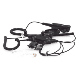 Micrófono Audífono de Solapa / 2 Cables / Doble PTT / Tubo Acústico Transparente / Cable 31' (78.7 cm) / Compatible Motorola XTS3000/ASTRO/HT1000